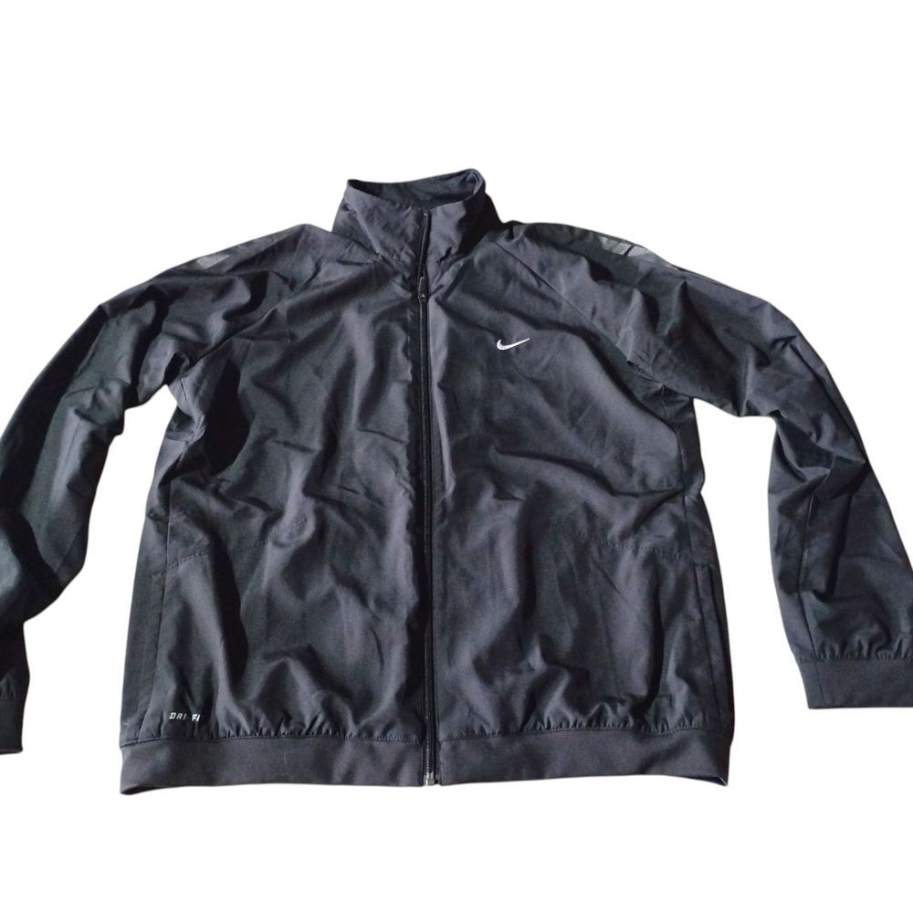 Nike Men's Black Dri-fit Full Zip Workout Jacket Windbreaker Large